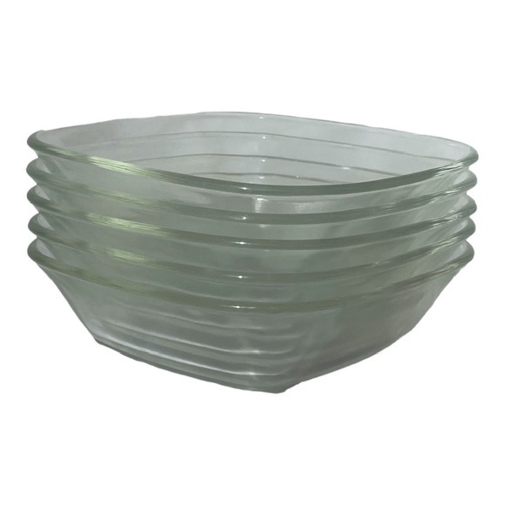 Vintage Pyrex Ramekin Clear Glass Square #461 Set of 5